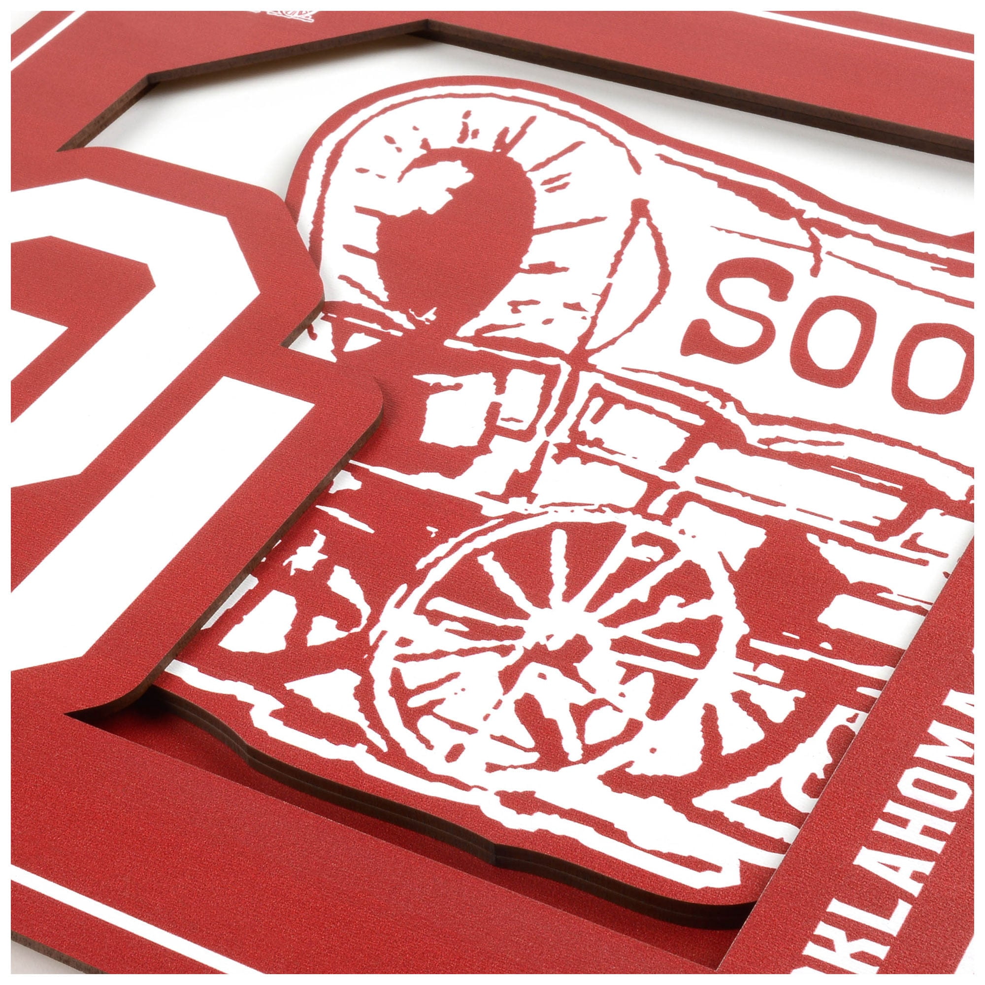 YTF NCAA Oklahoma Sooners 3D Logo Series Wall Art 12X12