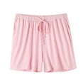 thumbnail image 3 of Pajama Shorts for Women Cotton Soft Sleep Shorts Casual Elastic Waist Pj Bottoms with Drawstring and Pockets, 3 of 4