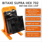 4.2TH/s Bitaxe Supra Hex 702 Bitcoin Lottery Miner with 6Pcs BM1368 ASIC Chip Home Solo Mining BTC Miner Open-source Crypto Lotto Machine,Black Stand