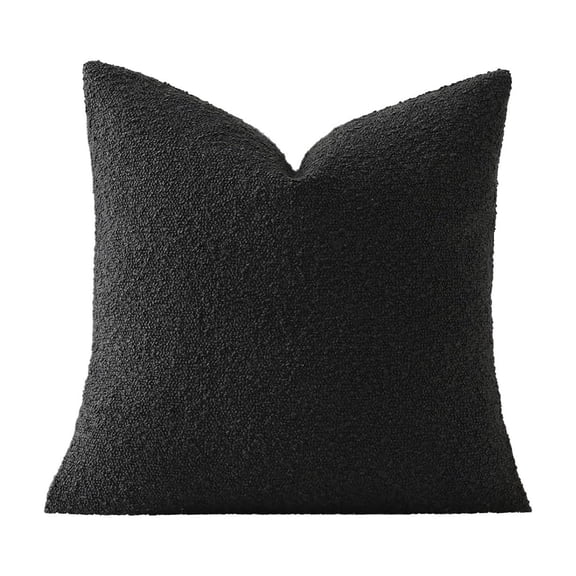 SLYNSHome Decorative Throw Pillow Cover 18x18 inch Pillowcases Soft Fleece Cushion Case for Bed Couch Living Room Black