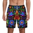 thumbnail image 2 of Picia Colorful Floral pattern Mens Swim Trunks with Compression Liner Stretch Beach Shorts Quick Dry with Zipper Pockets No-Chafing Board Shorts-X-Large, 2 of 9