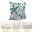 thumbnail image 4 of COMIO Nautical Coastal Throw Pillow Covers Beach Theme Blue Seashell Coral Starfish Pillow Cover Summer Couch Pillow Cases Outdoor Sofa Cushion Cover Modern Decor for Bed Living Room, 4 of 5