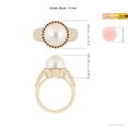 thumbnail image 5 of ANGARA Freshwater Cultured Pearl and Coffee Diamond Halo Ring in 14K Yellow Gold for Women | June Birthstone, Birthday, Anniversary, Jewelry Gift for Women | Pearl Ring, 5 of 9