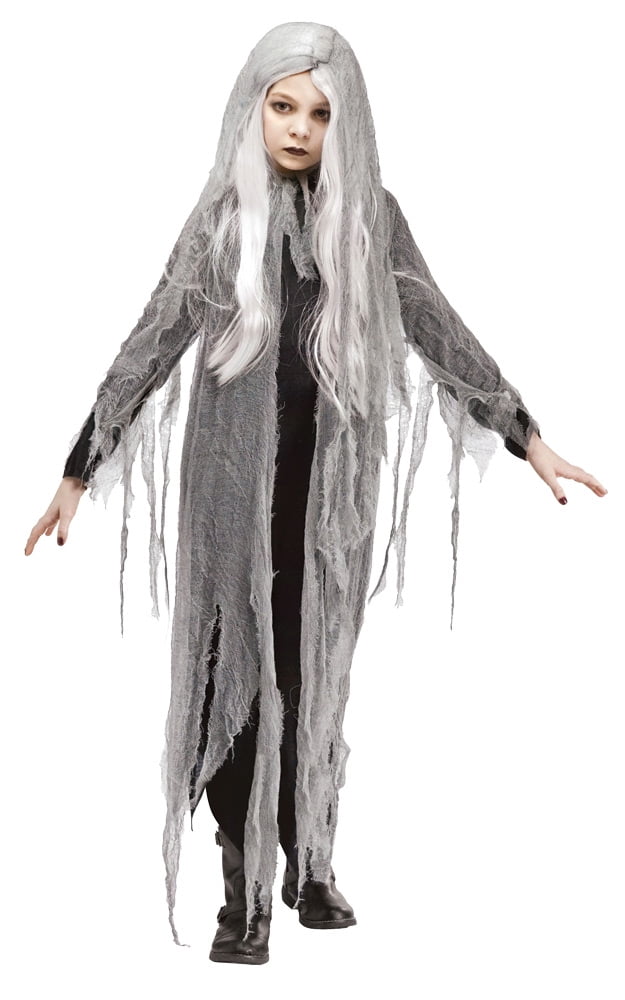 Halloween Ladies Fancy Dress Party Costume Long White Zombie Hair Wig Witch