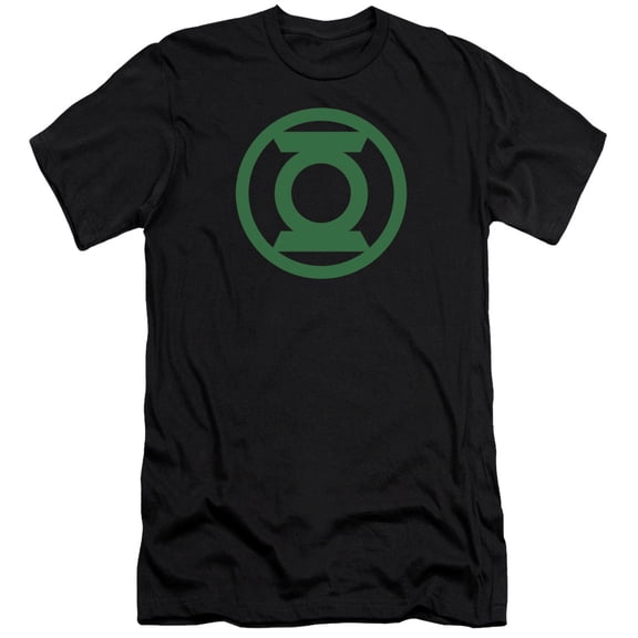 Green Lantern Green Emblem S/S Adult 30/1 T-Shirt Black