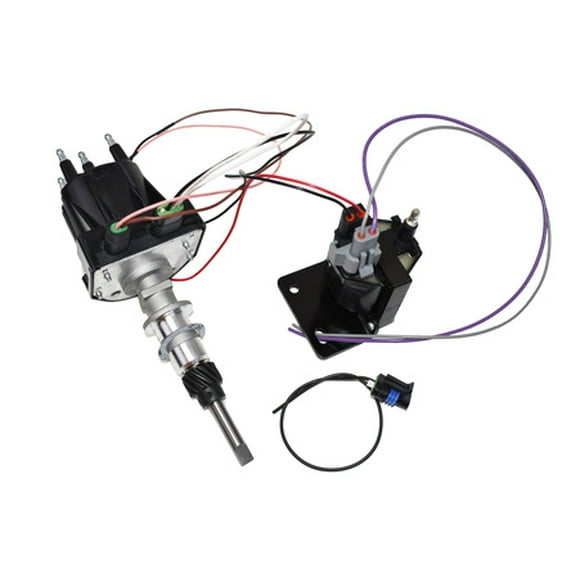 A-Team Performance EST Marine Electronic Ignition Distributor and Coil Upgrade Kit 3.0L Delco EST For 4 Cylinder Applications Compatible with Mercruiser Black Cap