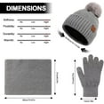thumbnail image 3 of Winter Beanie Hat Scarf Gloves Set for Women, Womens Beanie with Pom Pom Long Scarf Neck Warmer Touchscreen Gloves 3 in 1 Set, Winter Warmer Set Birthday Christmas New Year Gift for Women, 3 of 7