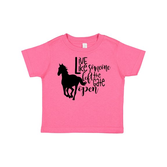 Inktastic Live Like Someone Left the Gate Open Horse Silhouette Boys or Girls Toddler T-Shirt