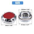 thumbnail image 3 of 64 mm de diámetro, 4 clips, cubiertas para tapacubos centrales de neumáticos de rueda para coche, tono plateado, rojo, paquete de 4, 3 of 6