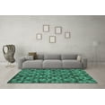 thumbnail image 3 of Ahgly Company Indoor Square Abstract Turquoise Blue Modern Area Rugs, 3' Square, 3 of 4