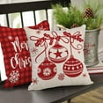 Merry Christmas Decorative Throw Pillow Covers 20x20 Set of 4, Xmas