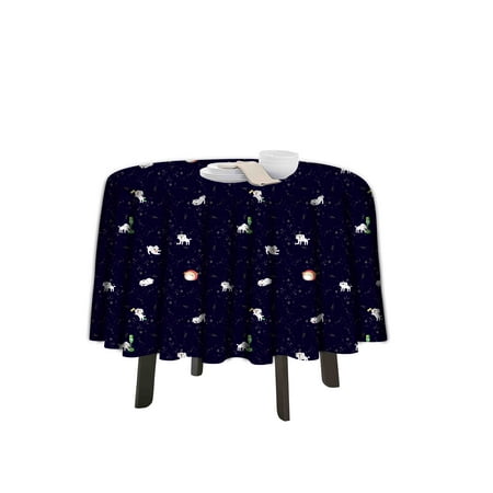 

eloria Animal Printed Round Table Cloth Resistant Washable Decorative Table Cover for Dining Table
