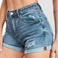 thumbnail image 5 of Yuwull Jean Shorts Women Denim Shorts Women High Waisted Shorts Fashion Washed Solid Short Mini Jeans Denim Pants Shorts for Teens Girls, 5 of 8