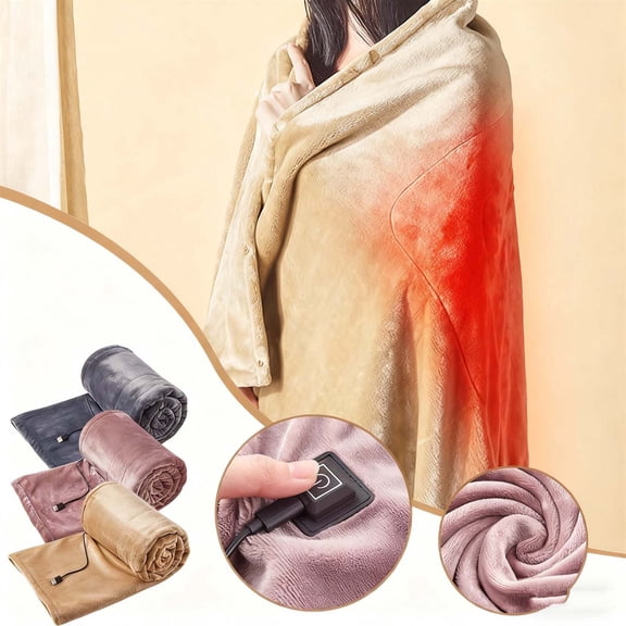 Uxgjfwu USB Heated Flannel Blanket, Low Voltage Safety Electric Mattress Pad with Three Temperature Settings, 140x80cm Warm Throw for Bed, Sofa, Office, Leak Proof