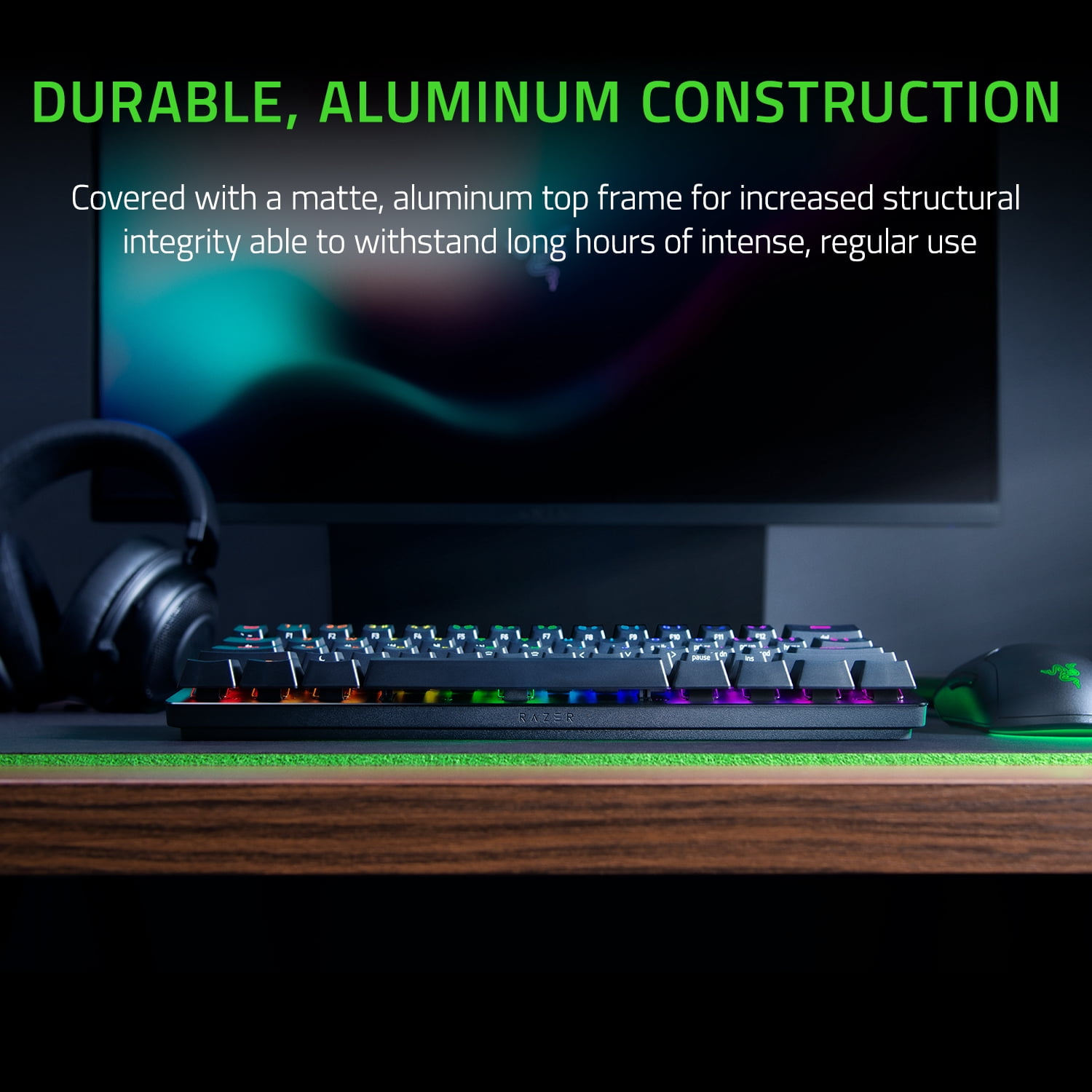 Razer Huntsman Mini - 60% Optical Gaming Keyboard- Black (Clicky Purple Switch)