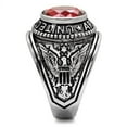 thumbnail image 4 of US Army Ring for Men and Women Unisex Stainless Steel Military Patriotic Ring in Silver with Red Stone, 4 of 11