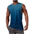 thumbnail image 2 of Swuxness Men's Sleeveless Crew Neck Tank Gradient Print Pullover Fitness Casual Sports Top Shirts, 2 of 3