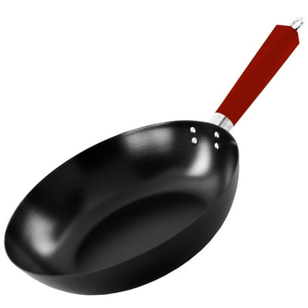 

Imusa USA 12 Nonstick Traditional Carbon Steel Wok with Red Handle