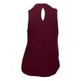 thumbnail image 2 of eVogues Plus Size Cropped Sleeveless Peephole Top Burgundy, 2 of 4