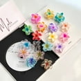 thumbnail image 5 of 1PC Simple Women Girls Headband Small Flower Plastic 4cm Braiding Hair Tool Spring Barrettes Plumeria Hair Clip Frangipani Bobby Pin #2 BLUE, 5 of 8