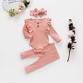 thumbnail image 4 of Maxcozy Baby Girl Infant Long Sleeve Romper Jumpsuit Pants Leggings Outfit Set Clothes 0-18M, 4 of 11