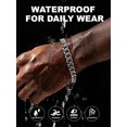 thumbnail image 3 of Terandius Men's Stainless Steel Cuban Chain Bracelet, available in widths of 5mm/7mm/9mm/12mm/14mm and lengths of 8.5 inches/9 inches, comes with a gift box., 3 of 8