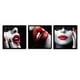 thumbnail image 1 of Sin marco labios rojos imagen al óleo póster con impresión HD pintura de pared sin marco restaurante dibujo al óleo decorativo 3 paneles Methold JJ12431-00, 1 of 6