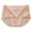 Beige, variant on Women Fashion Solid Mid Waist Lace Comfortable Breathable Underwear Womens Bikini Panties Microfiber