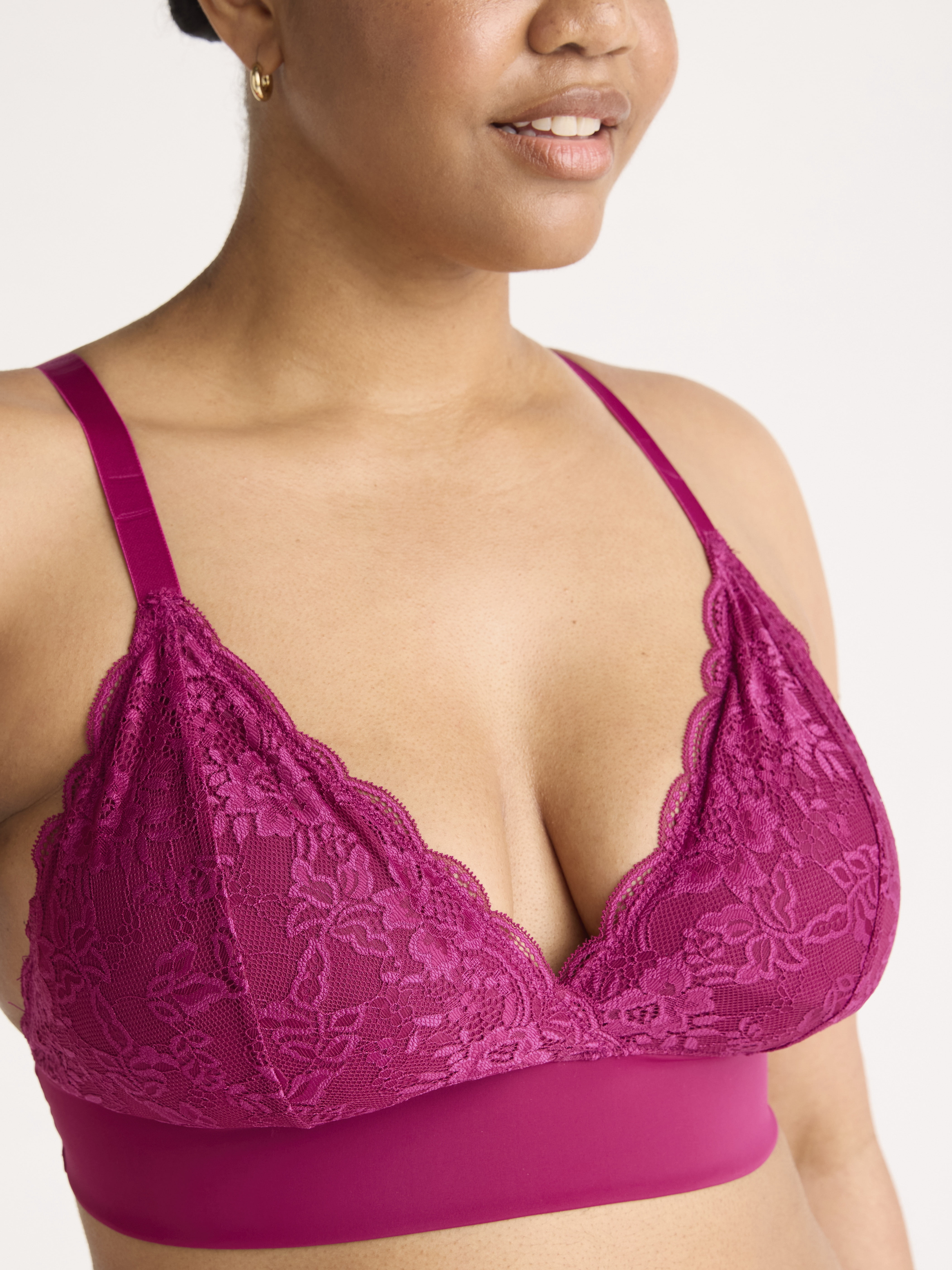 Joyspun Women's Micro and Lace Bralette, Sizes S-3XL