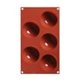 thumbnail image 3 of leyfeng 1 Uds. Molde de silicona de 5 agujeros molde hemisférico para hornear forma redonda molde de media esfera antiadherente, 3 of 8
