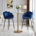 thumbnail image 6 of MINPINSER Modern Velvet Swivel Bar Stools Blue (Set of 2), 6 of 8