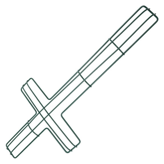 Amosfun Floral Wreath Making Frame Cross Shaped Gar Frame Green 1Pcs