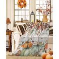 thumbnail image 2 of Flannel Throw Blanket for Couch Sofa Bed,Thanksgiving Pumpkin Fall Leaves Soft Cozy Warm Fuzzy Blanket 60x80in,Lightweight Fleece Blanket, 2 of 6