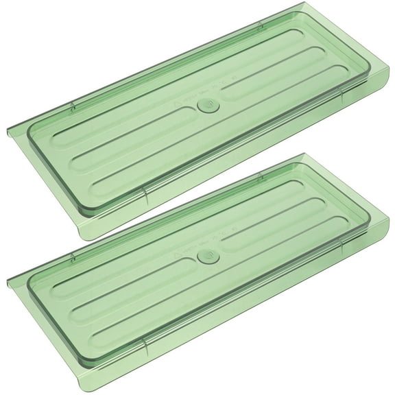OFFIGAM 2-Pack Light Green Plastic Seasoning Bottle Tray for Kitchen Countertop Storage and Organization