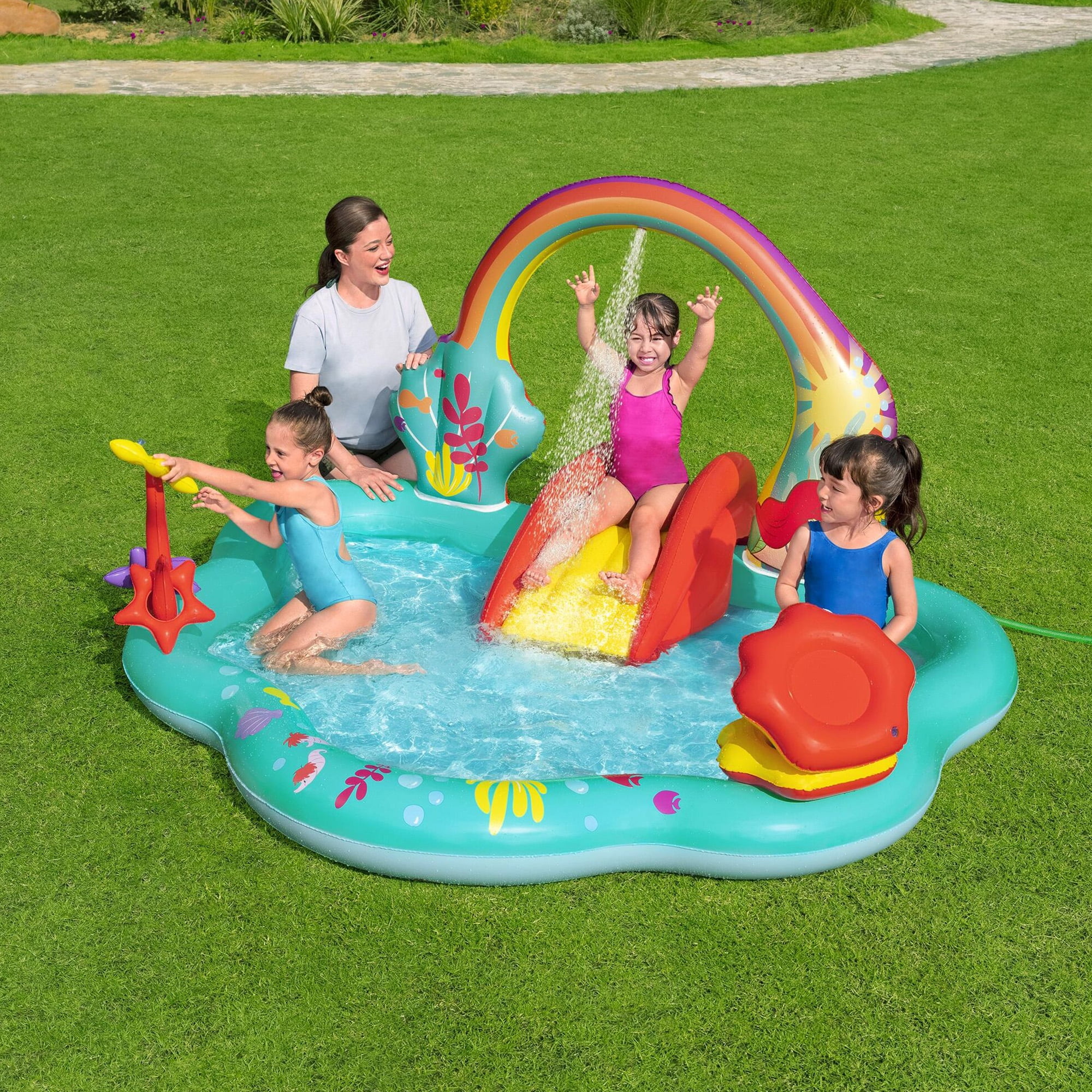 Bestway Disney Little Mermaid Inflatable Kids Water Play Center Activity Pool