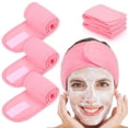 thumbnail image 1 of Diadema facial de spa Whaline Head Wrap Terry Cloth Diadema 4 unidades Toalla elástica para baño, maquillaje y deporte (negro) Rosa, 1 of 1