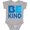 AC-Heather Grey, variant on Be Kind Logo in Blue Boys or Girls Baby Bodysuit
