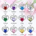thumbnail image 6 of Juwaliy Mom Necklace Heart January Birthstone Necklace Garnet Red 925 Sterling Silver Pendant Jewelry Women Christmas Birthday Mother's Day Gifts from Daughter, 6 of 12