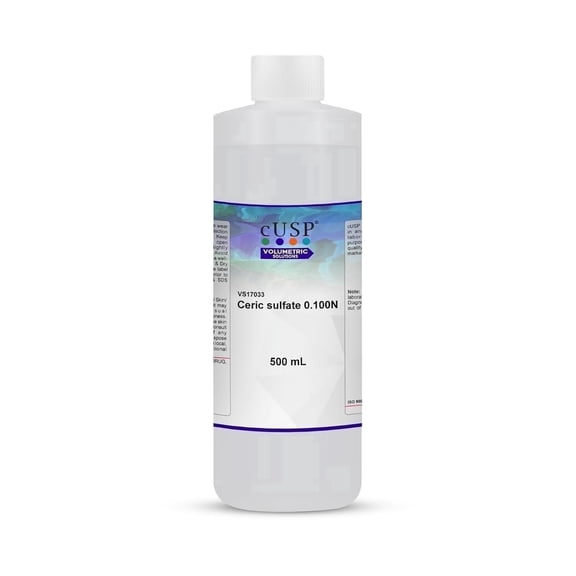 Ceric Sulfate Solution 0.100N | 500mL Laboratory-Grade Reagent
