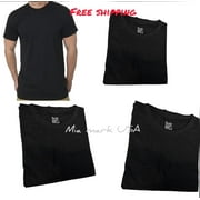 BRAND NEW MEN'S 4 PACK 100% PURE COTTON CREW NECK T-SHIRTS BLACK COLOR XL WITH FREE SHIPPING