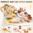 thumbnail image 2 of Flybay Wooden Picnic Playset for Toddlers, Pretend Play Food & Kitchen Accessories, Educational Role Play Toy, Birthday Gift for Kids Aged 3-5, 2 of 6