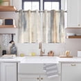 thumbnail image 2 of Beige Grey Kitchen Curtains Short 45 Inch Length, Abstract Mottled Art Retro Modern Painting Grommet Top Bedroom Living Room Curtains, Light Filtering Cafe Curtain Drapes 2 Panels Set 84''x45'', 2 of 9
