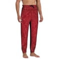 thumbnail image 4 of Kdxio Vintage Burgundy Pattern Joggers,Sweatpants for Men with Pockets-XX-Large, 4 of 5