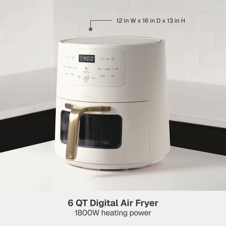 Thyme & Table 6 Quart Ceramic Air Fryer, Sand White photo 3