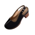 thumbnail image 2 of GERsome Chunky Block Heels Women's Sandals Closed Toe Slip-On Slingback Work Party Dress Pumps Shoes Black Size 5.5, 2 of 9