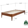 thumbnail image 5 of Twin Size | Dinkee 40x77x15in Signature Bed Frame Without Headboard, Multiple Style, Acacia Wood, Dark Chocolate, 5 of 7