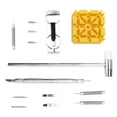 thumbnail image 1 of Kit de herramientas de reparación de relojes, 14 Uds., martillo de reloj, ajustador de correa, juego de herramientas de extracción, 1 of 12
