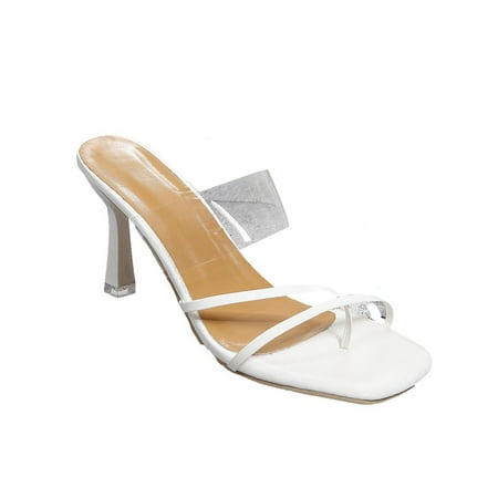 

Womens Stiletto Heels Sandals Transparent Strap Clip Toe Flip Flop Shoes Sexy Casual Slip On Mules Slippers Slides