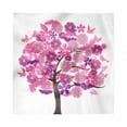 thumbnail image 1 of Flower Landscapes Decorative Satin Napkins Set of 4, Pink Toned Tree with Endemic Flowers and Birds, Square Fabric Party & Dinner Napkin, 18", Pink Brown, by Ambesonne, 1 of 2