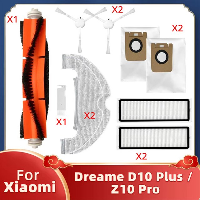 Accesorios para Aspiradoras para Robot D10 Plus RLS3D Z10 Pro, Filtro HEPA, Mopa, Cepillo Lateral Principal, Bolsa para Polvo.